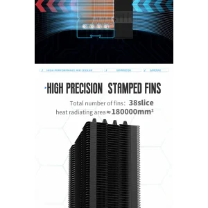 Процесорний кулер GAMEMAX Intel:1851/1700/1366/1200/115X; AMD: AM5/AM4, TDP 150W, Air Flow 48.8 CFM Gamma 90 BK UA