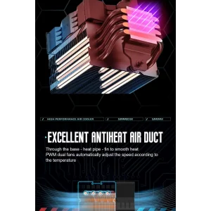 Процесорний кулер GAMEMAX Intel:1851/1700/1366/1200/115X; AMD: AM5/AM4, TDP 150W, Air Flow 48.8 CFM Gamma 90 BK UA