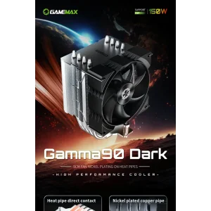 Процессорный кулер GAMEMAX Intel:1851/1700/1366/1200/115X; AMD: AM5/AM4, TDP 150W, Air Flow 48.8 CFM Gamma 90 Dark UA