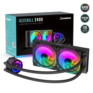 Процессорный кулер GAMEMAX 62.82 CFM, 1.89mmH20, 32dBA, 800 -2000RPM ,water pump: RPM 2300, NOICE 26.9dBA, Con IceChill 240V UA