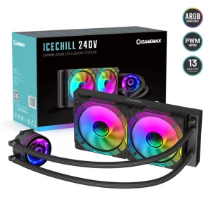 Процессорный кулер GAMEMAX 62.82 CFM, 1.89mmH20, 32dBA, 800 -2000RPM ,water pump: RPM 2300, NOICE 26.9dBA, Con IceChill 240V UA