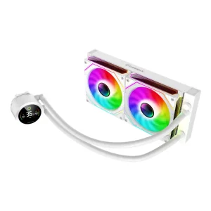 Процессорный кулер GAMEMAX 58.8 CFM, 1.89mmH20, Max: 36.9d B(A), 800-1800RPM ,water pump: RPM 2400, NOICE 26. IceBurg 240 Digital WH UA