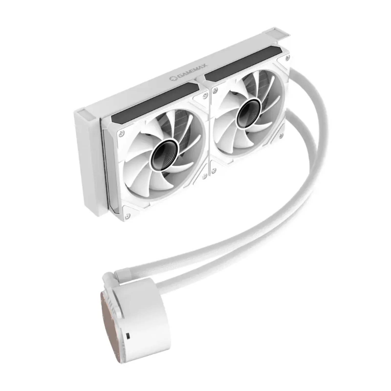 Процессорный кулер GAMEMAX 58.8 CFM, 1.89mmH20, Max: 36.9d B(A), 800-1800RPM ,water pump: RPM 2400, NOICE 26. IceBurg 240 Digital WH UA