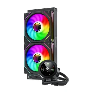 Процесорний кулер GAMEMAX 58.8 CFM, 1.89mmH20, Max: 36.9d B(A）, 800-1800RPM ,water pump: RPM 2400, NOICE 26. IceBurg 240 Digital BK UA