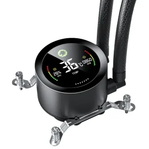 Процесорний кулер GAMEMAX 58.8 CFM, 1.89mmH20, Max: 36.9d B(A）, 800-1800RPM ,water pump: RPM 2400, NOICE 26. IceBurg 240 Digital BK UA