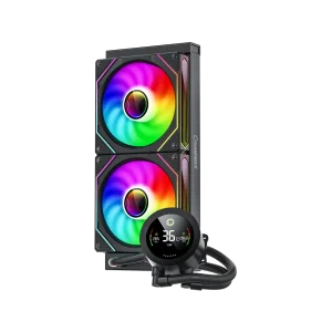 Процесорний кулер GAMEMAX 58.8 CFM, 1.89mmH20, Max: 36.9d B(A）, 800-1800RPM ,water pump: RPM 2400, NOICE 26. IceBurg 240 Digital BK UA