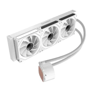 Процессорный кулер GAMEMAX 58.8 CFM, 1.89mmH20, Max: 36.9d B(A）, 800-1800RPM ,water pump: RPM 2400, NOICE 26. IceBurg 360 Digital WH UA