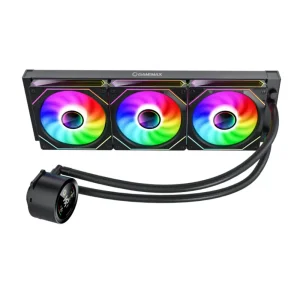 Процессорный кулер GAMEMAX 58.8 CFM, 1.89mmH20, Max: 36.9d B(A）, 800-1800RPM ,water pump: RPM 2400, NOICE 26. IceBurg 360 Digital BK UA