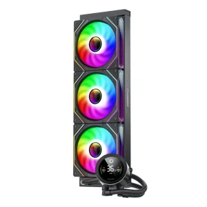 Процессорный кулер GAMEMAX 58.8 CFM, 1.89mmH20, Max: 36.9d B(A）, 800-1800RPM ,water pump: RPM 2400, NOICE 26. IceBurg 360 Digital BK UA
