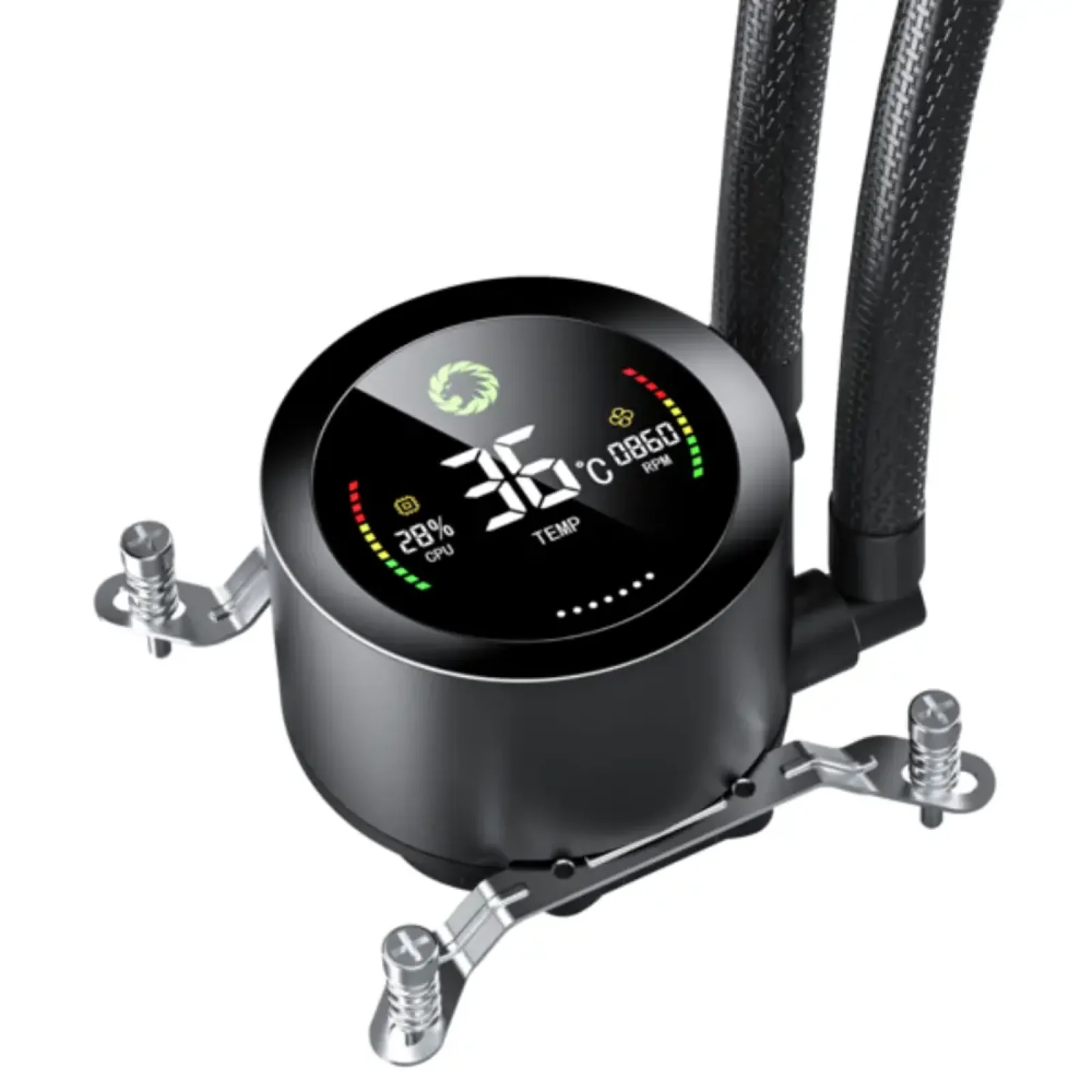 Процессорный кулер GAMEMAX 58.8 CFM, 1.89mmH20, Max: 36.9d B(A）, 800-1800RPM ,water pump: RPM 2400, NOICE 26. IceBurg 360 Digital BK UA