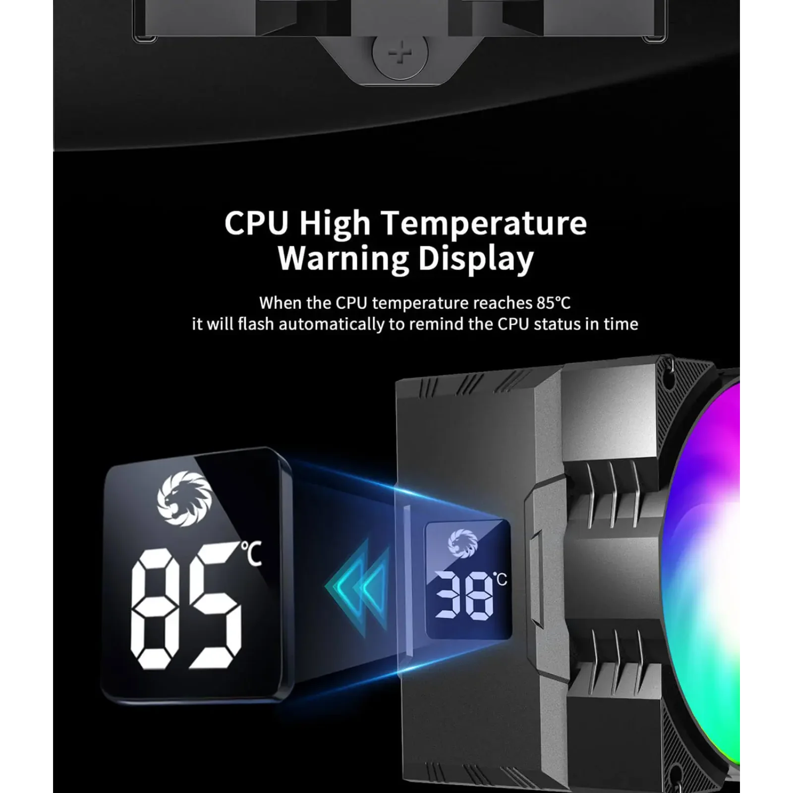 Процесорний кулер GAMEMAX Intel:1851/1700/1366/1200/115X; AMD: AM5/AM4, TDP 190W, Air Flow 48.8 CFM Gamma 90 Digital BK UA