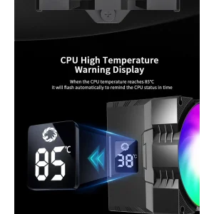 Процесорний кулер GAMEMAX Intel:1851/1700/1366/1200/115X; AMD: AM5/AM4, TDP 190W, Air Flow 48.8 CFM Gamma 90 Digital BK UA