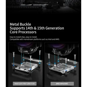 Процесорний кулер GAMEMAX Intel:1851/1700/1366/1200/115X; AMD: AM5/AM4, TDP 190W, Air Flow 48.8 CFM Gamma 90 Digital BK UA