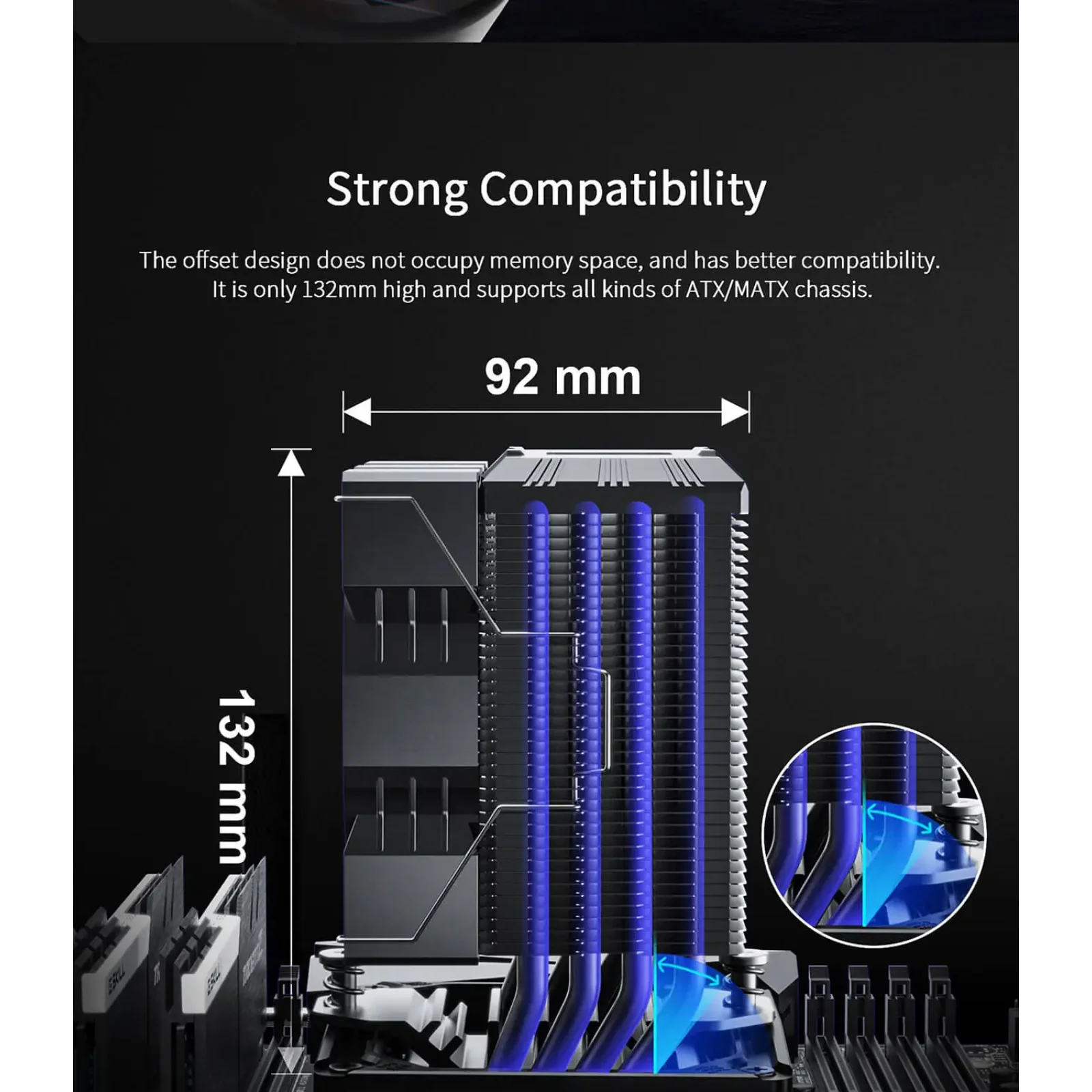 Процесорний кулер GAMEMAX Intel:1851/1700/1366/1200/115X; AMD: AM5/AM4, TDP 190W, Air Flow 48.8 CFM Gamma 90 Digital BK UA
