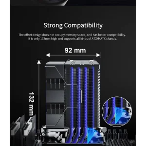 Процесорний кулер GAMEMAX Intel:1851/1700/1366/1200/115X; AMD: AM5/AM4, TDP 190W, Air Flow 48.8 CFM Gamma 90 Digital BK UA