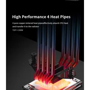 Процесорний кулер GAMEMAX Intel:1851/1700/1366/1200/115X; AMD: AM5/AM4, TDP 190W, Air Flow 48.8 CFM Gamma 90 Digital BK UA