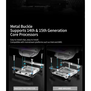 Процесорний кулер GAMEMAX Intel:1851/1700/1366/1200/115X; AMD: AM5/AM4, TDP 190W, Air Flow 48.8 CFM Gamma 90 Digital WH UA