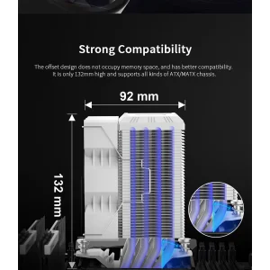 Процесорний кулер GAMEMAX Intel:1851/1700/1366/1200/115X; AMD: AM5/AM4, TDP 190W, Air Flow 48.8 CFM Gamma 90 Digital WH UA