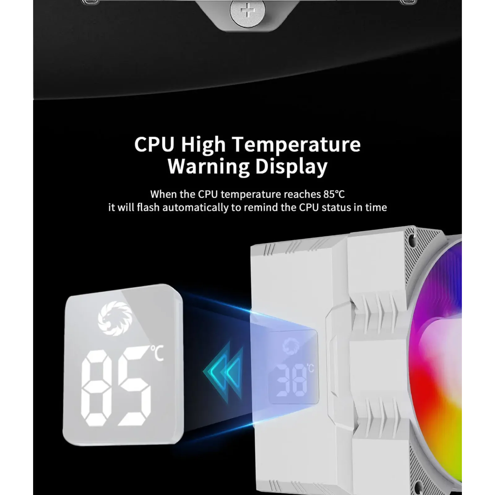 Процесорний кулер GAMEMAX Intel:1851/1700/1366/1200/115X; AMD: AM5/AM4, TDP 190W, Air Flow 48.8 CFM Gamma 90 Digital WH UA
