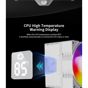 Процесорний кулер GAMEMAX Intel:1851/1700/1366/1200/115X; AMD: AM5/AM4, TDP 190W, Air Flow 48.8 CFM Gamma 90 Digital WH UA