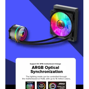 Процесорний кулер GAMEMAX 62.82 CFM, 1.89mmH20, 26.9dBA, 8 00-2000RPM ,water pump: RPM 2300, NOICE 26.9dBA, C Iceburg 120 BK UA