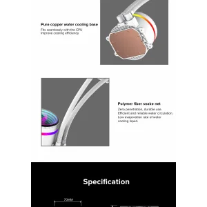 Процесорний кулер GAMEMAX 62.82 CFM, 1.89mmH20, 26.9dBA, 8 00-2000RPM ,water pump: RPM 2300, NOICE 26.9dBA, C Iceburg 120 WH UA