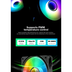 Процесорний кулер GAMEMAX 62.82 CFM, 1.89mmH20, 32dBA, 800 -2000RPM water pump: RPM 2300, NOICE 26.9dBA, Con IceBurg 360 Infinity WH UA