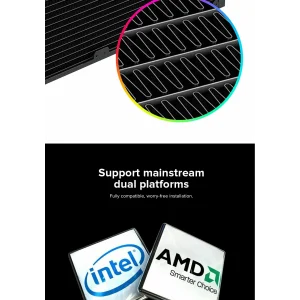 Процесорний кулер GAMEMAX 62.82 CFM, 1.89mmH20, 32dBA, 800 -2000RPM water pump: RPM 2300, NOICE 26.9dBA, Con IceBurg 360 Infinity WH UA