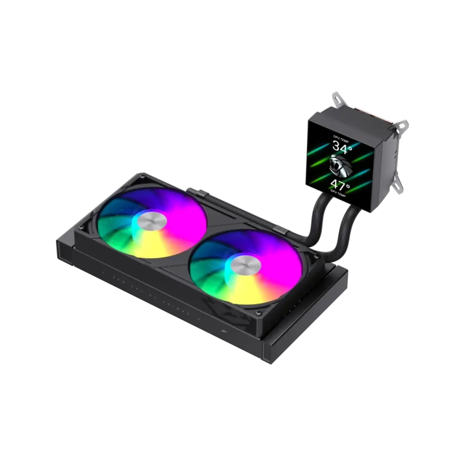 Процессорный кулер GAMEMAX TDP 280 85.82 CFM, 2.23mmH20, Max: 31.5dB(A）, 800-2500RPM ,water pump:NOICE 30.0 GLACIER 240 LCD BK UA