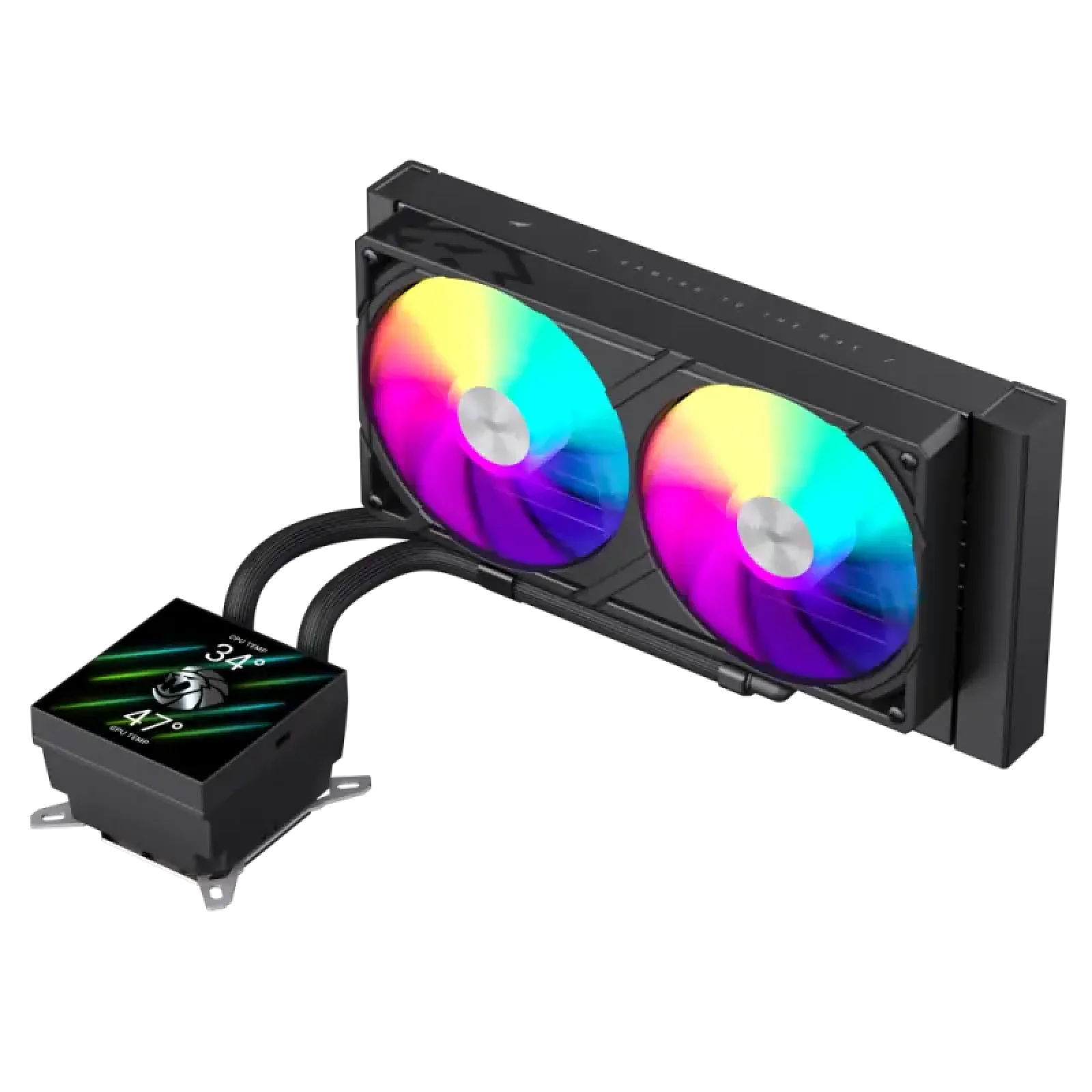 Процессорный кулер GAMEMAX TDP 280 85.82 CFM, 2.23mmH20, Max: 31.5dB(A）, 800-2500RPM ,water pump:NOICE 30.0 GLACIER 240 LCD BK UA