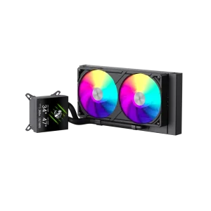 Процессорный кулер GAMEMAX TDP 280 85.82 CFM, 2.23mmH20, Max: 31.5dB(A）, 800-2500RPM ,water pump:NOICE 30.0 GLACIER 240 LCD BK UA