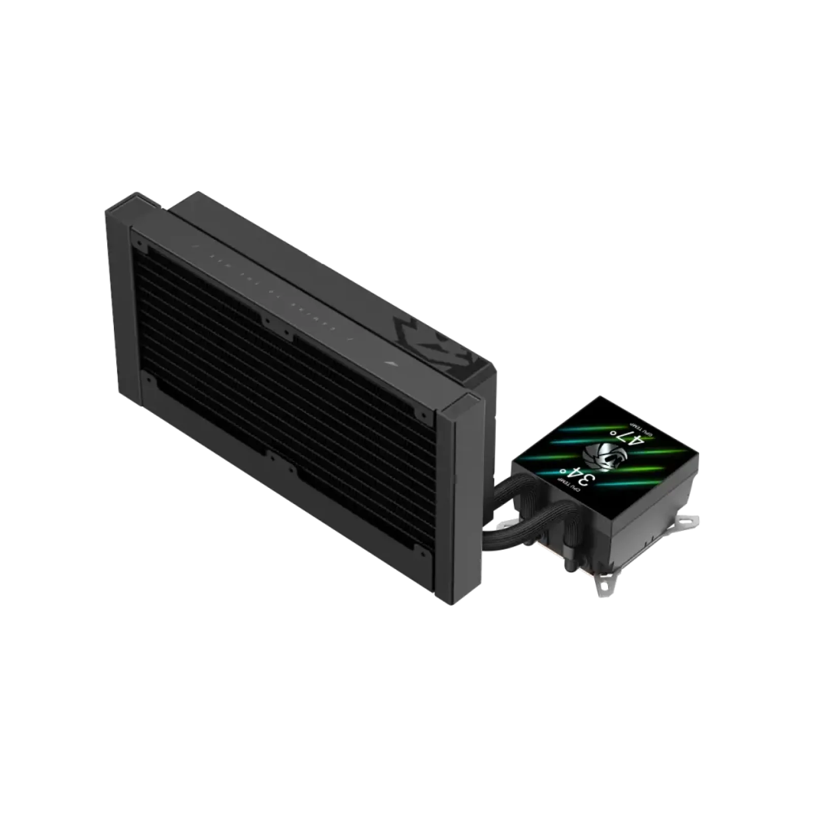 Процессорный кулер GAMEMAX TDP 280 85.82 CFM, 2.23mmH20, Max: 31.5dB(A）, 800-2500RPM ,water pump:NOICE 30.0 GLACIER 240 LCD BK UA