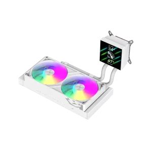 Процессорный кулер GAMEMAX TDP 280 85.82 CFM, 2.23mmH20, Max: 31.5dB(A）, 800-2500RPM ,water pump:NOICE 30.0 GLACIER 240 LCD WH UA