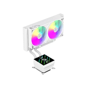 Процессорный кулер GAMEMAX TDP 280 85.82 CFM, 2.23mmH20, Max: 31.5dB(A）, 800-2500RPM ,water pump:NOICE 30.0 GLACIER 240 LCD WH UA