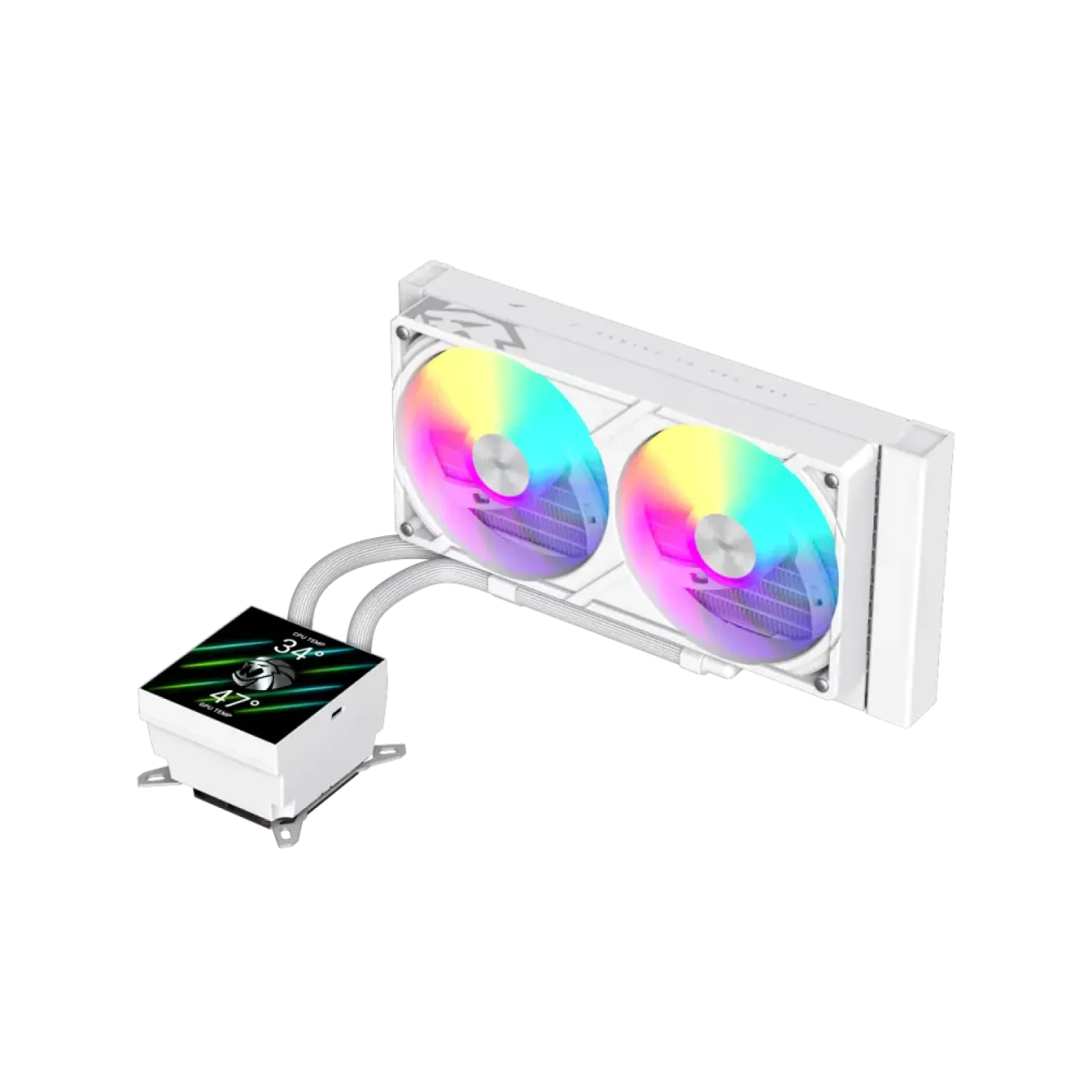 Процессорный кулер GAMEMAX TDP 280 85.82 CFM, 2.23mmH20, Max: 31.5dB(A）, 800-2500RPM ,water pump:NOICE 30.0 GLACIER 240 LCD WH UA