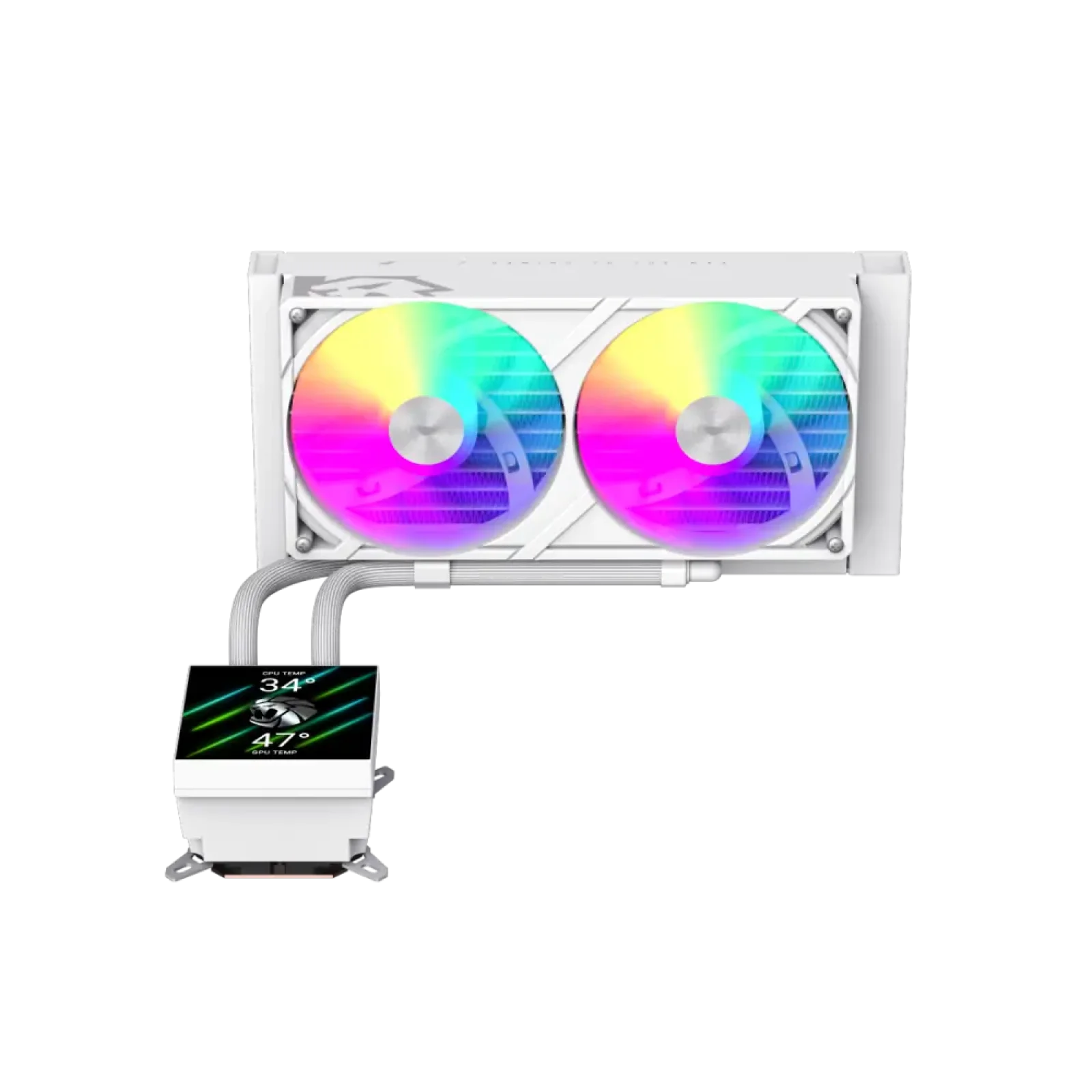 Процессорный кулер GAMEMAX TDP 280 85.82 CFM, 2.23mmH20, Max: 31.5dB(A）, 800-2500RPM ,water pump:NOICE 30.0 GLACIER 240 LCD WH UA