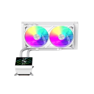 Процессорный кулер GAMEMAX TDP 280 85.82 CFM, 2.23mmH20, Max: 31.5dB(A）, 800-2500RPM ,water pump:NOICE 30.0 GLACIER 240 LCD WH UA