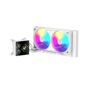 Процессорный кулер GAMEMAX TDP 280 85.82 CFM, 2.23mmH20, Max: 31.5dB(A）, 800-2500RPM ,water pump:NOICE 30.0 GLACIER 240 LCD WH UA