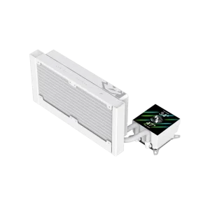 Процессорный кулер GAMEMAX TDP 280 85.82 CFM, 2.23mmH20, Max: 31.5dB(A）, 800-2500RPM ,water pump:NOICE 30.0 GLACIER 240 LCD WH UA