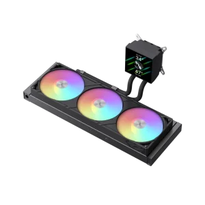 Процессорный кулер GAMEMAX TDP 330 85.82 CFM, 2.23mmH20, Max: 31.5dB(A）, 800-2500RPM ,water pump:NOICE 30.0 GLACIER 360 LCD BK UA