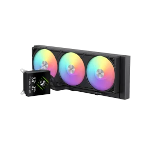 Процессорный кулер GAMEMAX TDP 330 85.82 CFM, 2.23mmH20, Max: 31.5dB(A）, 800-2500RPM ,water pump:NOICE 30.0 GLACIER 360 LCD BK UA