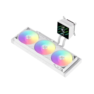 Процессорный кулер GAMEMAX TDP 330 85.82 CFM, 2.23mmH20, Max: 31.5dB(A）, 800-2500RPM ,water pump:NOICE 30.0 GLACIER 360 LCD WH UA