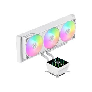 Процессорный кулер GAMEMAX TDP 330 85.82 CFM, 2.23mmH20, Max: 31.5dB(A）, 800-2500RPM ,water pump:NOICE 30.0 GLACIER 360 LCD WH UA