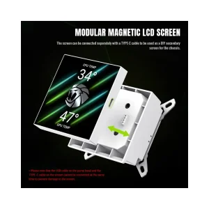 Процессорный кулер GAMEMAX TDP 330 85.82 CFM, 2.23mmH20, Max: 31.5dB(A）, 800-2500RPM ,water pump:NOICE 30.0 GLACIER 360 LCD WH UA