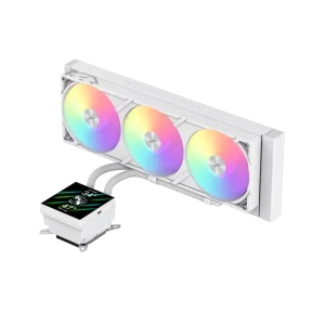 Процессорный кулер GAMEMAX TDP 330 85.82 CFM, 2.23mmH20, Max: 31.5dB(A）, 800-2500RPM ,water pump:NOICE 30.0 GLACIER 360 LCD WH UA