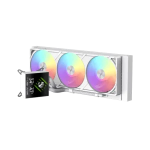 Процессорный кулер GAMEMAX TDP 330 85.82 CFM, 2.23mmH20, Max: 31.5dB(A）, 800-2500RPM ,water pump:NOICE 30.0 GLACIER 360 LCD WH UA