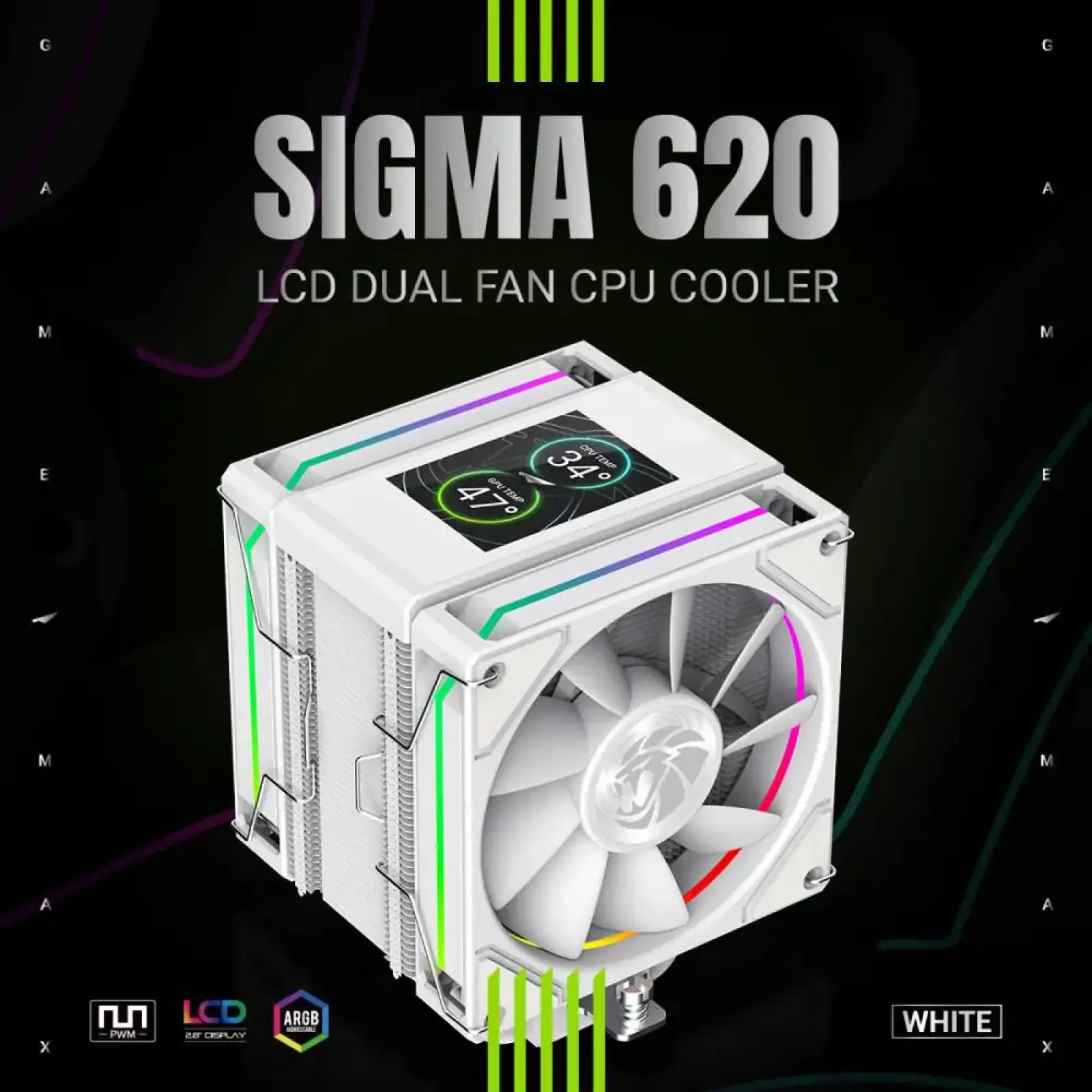 Кулер для процесора GameMax Sigma 620 White (SIGMA 620 WH) UA