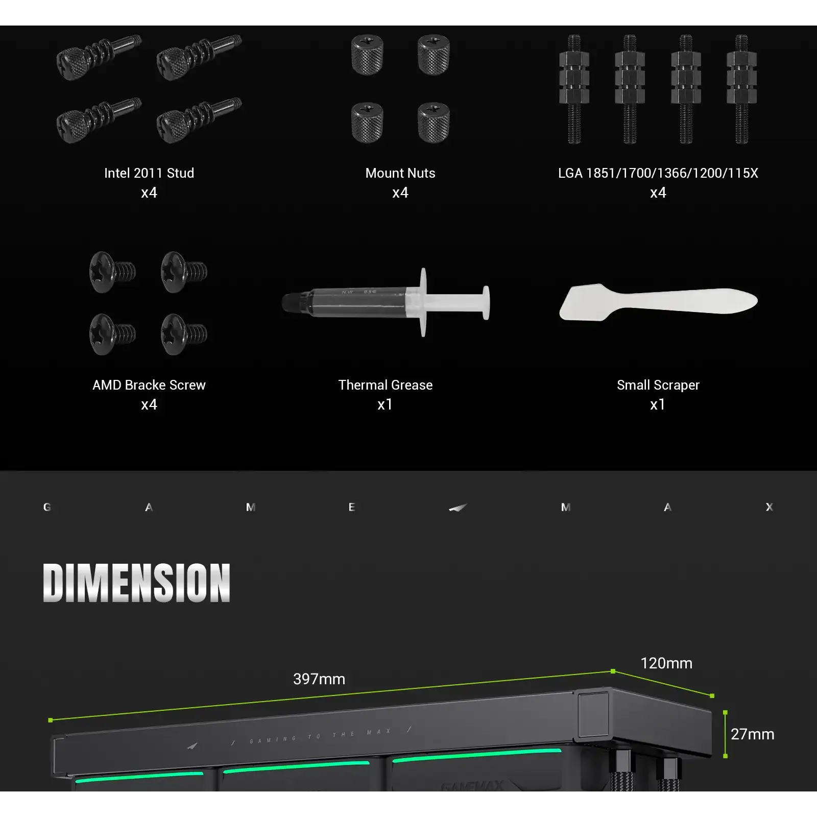 Процесорний кулер GameMax Hailstorm 360 BK UA