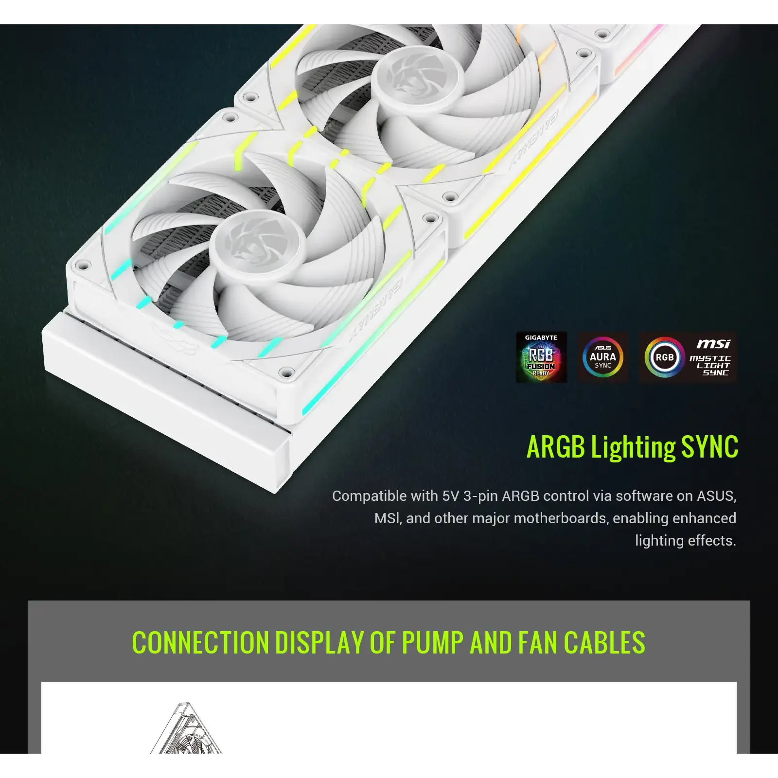 Процесорний кулер GameMax Hailstorm 360 WH (HAILSTORM 360 WH) UA