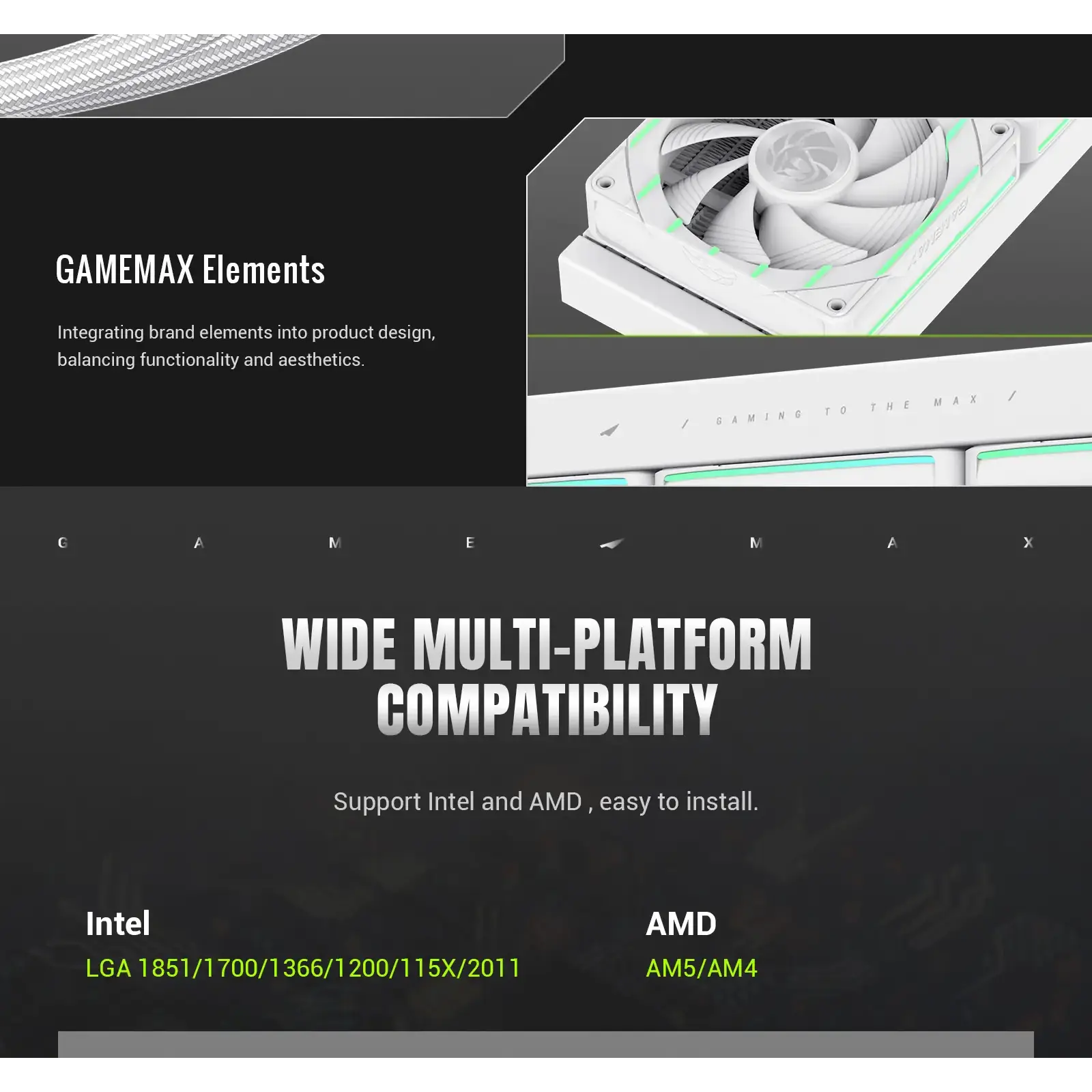 Процесорний кулер GameMax Hailstorm 360 WH (HAILSTORM 360 WH) UA